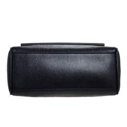 Pre Owned Carolina Herrera Black Leather Minuetto Flap Top Handle Bag