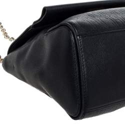 Pre Owned Carolina Herrera Black Leather Minuetto Flap Top Handle Bag