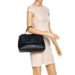 Pre Owned Carolina Herrera Black Leather Minuetto Flap Top Handle Bag