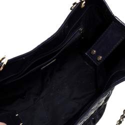 Pre Owned Carolina Herrera Purple Croc Embossed Patent Leather Tote