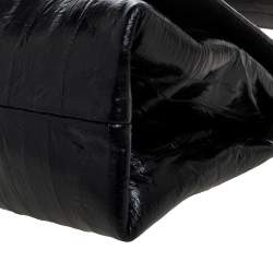 Pre Owned Carolina Herrera Black Leather Camelot Top Handle Bag