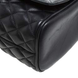 Pre Owned Carolina Herrera Black Quilted Leather Flap Chain Shoulder Bag