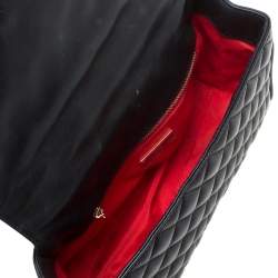 Pre Owned Carolina Herrera Black Quilted Leather Flap Chain Shoulder Bag