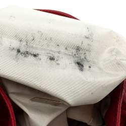 Pre Owned Carolina Herrera Red Monogram Leather Audrey Tote