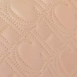 Pre Owned Carolina Herrera Peach Monogram Leather Jerry Clutch