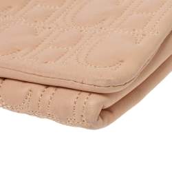 Pre Owned Carolina Herrera Peach Monogram Leather Jerry Clutch