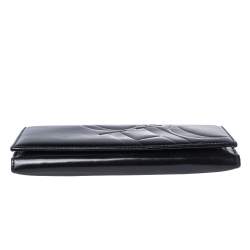 Pre Owned Carolina Herrera Black Patent Leather Continental Wallet