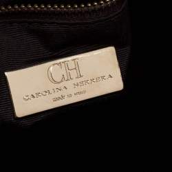 Pre Owned Carolina Herrera Multicolor Monogram Coated Canvas and Leather Front Pocket Tote
