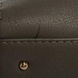 Pre Owned Carolina Herrera Grey Leather Charm Tote