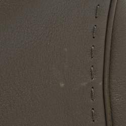 Pre Owned Carolina Herrera Grey Leather Charm Tote