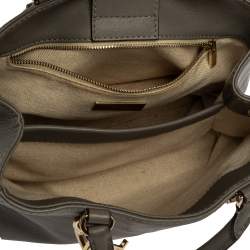 Pre Owned Carolina Herrera Grey Leather Charm Tote