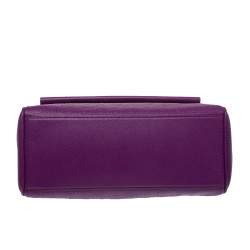 Pre Owned Carolina Herrera Purple Leather Minuetto Flap Top Handle Bag