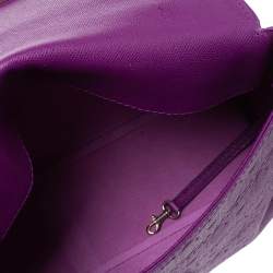 Carolina Herrera Purple Leather Minuetto Flap Top Handle Bag