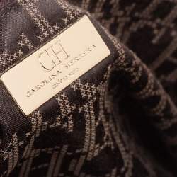 Pre Owned Carolina Herrera Brown Pebbled Leather Large Matteo Tote