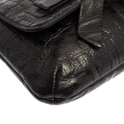 Pre Owned Carolina Herrera Black Monogram Leather Audrey Shoulder Bag