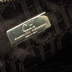 Pre Owned Carolina Herrera Brown Leather Logo CH Crossbody Bag