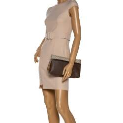 Pre Owned Carolina Herrera Signature Coated Canvas Inro Clutch