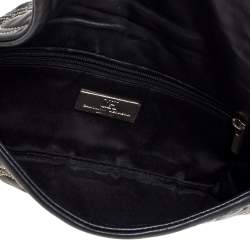 Pre Owned Carolina Herrera Black Monogram Leather Jerry Clutch