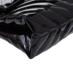 Pre Owned Carolina Herrera Black Leather Flap Top Handle Bag