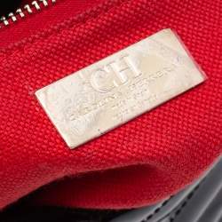 Pre Owned Carolina Herrera Black Leather Flap Top Handle Bag