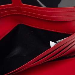 Pre Owned Carolina Herrera Black Studded Leather Trifold Continental Wallet