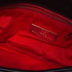 Pre Owned Carolina Herrera Black Monogram Leather Jerry Chain Clutch