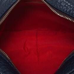 Pre Owned Carolina Herrera Navy Blue Leather Mini Crossbody Bag