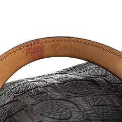 Pre Owned Carolina Herrera Black Monogram Leather Large Andy Boston Bag