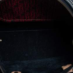 Pre Owned Carolina Herrera Black Monogram Leather Large Andy Boston Bag