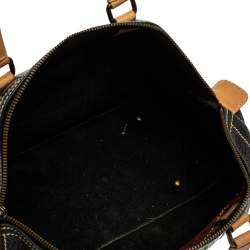 Pre Owned Carolina Herrera Black Monogram Leather Large Andy Boston Bag