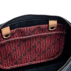 Pre Owned Carolina Herrera Black Monogram Leather Large Andy Boston Bag