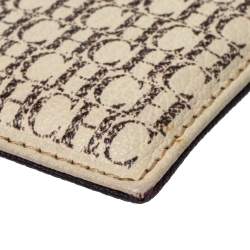 Pre Owned حافظة بطاقات كارولينا هيريرا جلد وكا نفاس مقوى شهيرة ثلاثية اللون