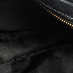 Pre Owned Carolina Herrera Black Embossed Leather Oval Shoulder Bag