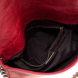 Pre Owned Carolina Herrera Red Leather New Baltazar Flap Shoulder Bag