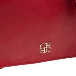 Pre Owned Carolina Herrera Red Leather New Baltazar Flap Shoulder Bag