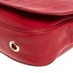 Pre Owned Carolina Herrera Red Leather New Baltazar Flap Shoulder Bag