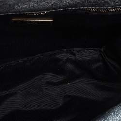 Pre Owned Carolina Herrera Metallic Blue Leather Flap Shoulder Bag