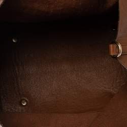 Pre Owned Carolina Herrera Brown Monogram Leather Matryoshka Tote