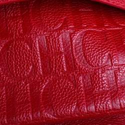 Pre Owned Carolina Herrera Red Leather Minueto Flap Bag