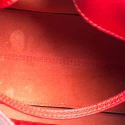 Pre Owned Carolina Herrera Red Leather Minueto Flap Bag