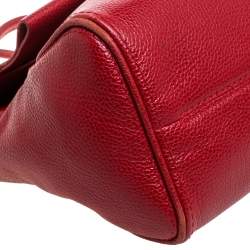 Pre Owned Carolina Herrera Red Leather Minueto Flap Bag