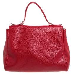 Pre Owned Carolina Herrera Red Leather Minueto Flap Bag