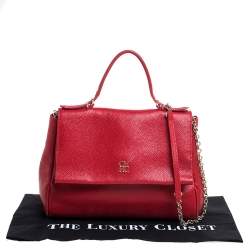 Pre Owned Carolina Herrera Red Leather Minueto Flap Bag