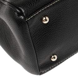 Pre Owned Carolina Herrera Black Monogram Leather Andy Tote