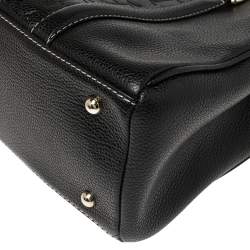 Pre Owned Carolina Herrera Black Monogram Leather Andy Tote