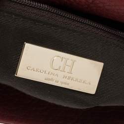 Pre Owned Carolina Herrera Red Monogram Leather Audrey Shoulder Bag