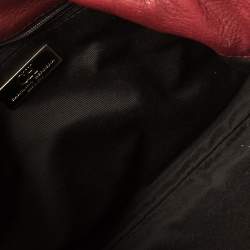 Pre Owned Carolina Herrera Red Monogram Leather Audrey Shoulder Bag