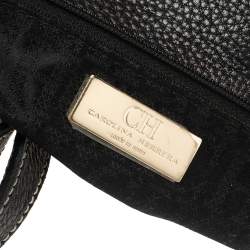 Pre Owned Carolina Herrera Black Leather CHCH Logo Tote
