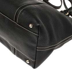 Pre Owned Carolina Herrera Black Leather CHCH Logo Tote