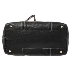 Pre Owned Carolina Herrera Black Leather CHCH Logo Tote